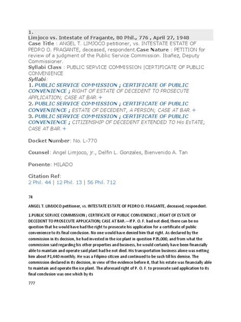 limjoco vs estate of fragante|Limjoco vs. Estate of Fragante .